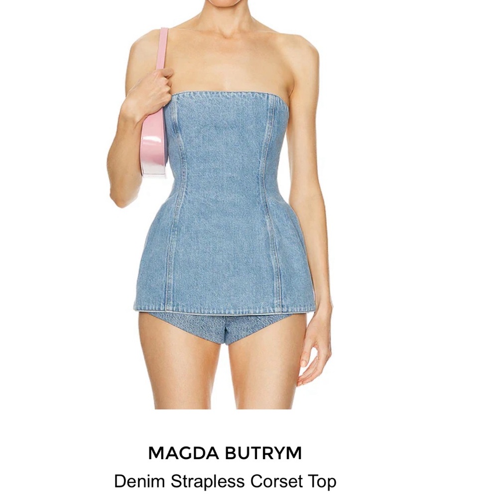 Magda butrym denim bustier top